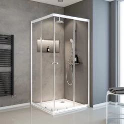 Schulte ExpressPlus Eckeinstieg Variabel Sunny 80-90 X 80-90 X 180 Cm 4-teilig