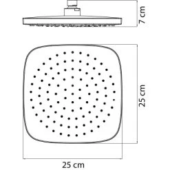 AquaSu Kopfbrause Olivia Eckig 25 X 25 Cm Chrom -Duschwelt Verkauf 4006596722773 722773 47