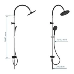 Schütte Überkopfbrause-Set Matao Rain Chrom-Schwarz Matt -Duschwelt Verkauf 4008431606262 2759 2