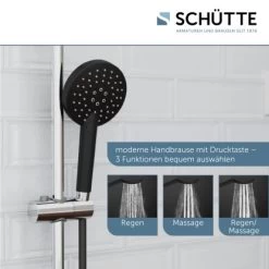 Schütte Überkopfbrause-Set Matao Rain Chrom-Schwarz Matt -Duschwelt Verkauf 4008431606262 2759 5
