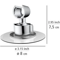 Wenko Duschkopfhalter 360° Befestigen Ohne Bohren Ø 8 X 7,5 Cm Chrom -Duschwelt Verkauf 4008838388181 1068 VM 01