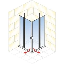 Schulte Eckeinstieg 4-teilig Sunny Alu-Natur Echtglas Klar Hell 192 Cm X 80 Cm -Duschwelt Verkauf 4060991013799 2053 AI 01