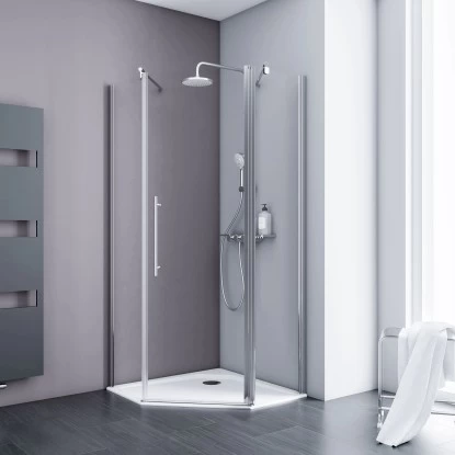 Schulte Fünfeckdusche Mit Drehtür Alexa Style 2.0 Chromoptik BxHxT 90x90x192 Cm 3 Schulte Fünfeckdusche Mit Drehtür Alexa Style 2.0 Chromoptik BxHxT 90x90x192 Cm