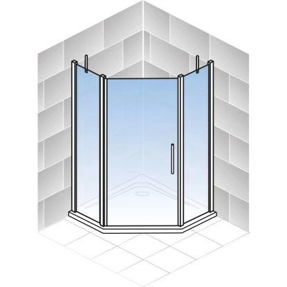 Schulte Fünfeckdusche Mit Drehtür Alexa Style 2.0 Chromoptik BxHxT 90x90x192 Cm 6 Schulte Fünfeckdusche Mit Drehtür Alexa Style 2.0 Chromoptik BxHxT 90x90x192 Cm – Bild 4