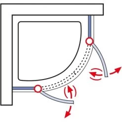 Schulte Runddusche Mit Drehtüren MasterClass BxTxH 80 X 80 X 200 Cm -Duschwelt Verkauf 4060991028076 2053 03