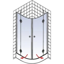 Schulte Runddusche Mit Drehtüren MasterClass BxTxH 80 X 80 X 200 Cm -Duschwelt Verkauf 4060991028076 2053 04