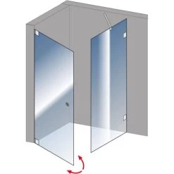 Schulte Drehtür Davita Inkl. Seitenwand Mit Stabgriff Echtglas Chrom -Duschwelt Verkauf 4060991044861 2053 5