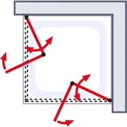 Schulte Drehfalttür Als Eckeinstieg Garant BxTxH 80 X 90 X 200 Cm -Duschwelt Verkauf 4060991046537 2053 05