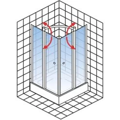 Schulte ExpressPlus Eckeinstieg Mit Drehfalttür Garant Chromoptik 200x80cm -Duschwelt Verkauf 4060991055980 2053 5