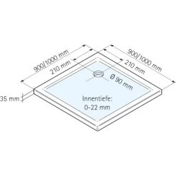 Schulte ExpressPlus Duschwanne Eckig Extra-flach Mineralguss 100 X 100 Cm -Duschwelt Verkauf 4060991056390 2053 3