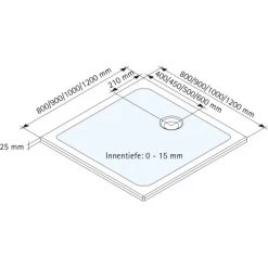 Schulte ExpressPlus Duschwanne Schulte-plan Eckig Mineralguss 90x90cm -Duschwelt Verkauf 4060991056468 2053 3