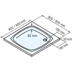 Schulte ExpressPlus Duschwanne Eckig Flach Sanitäracryl 90 X 90 Cm -Duschwelt Verkauf 4060991056635 2053 3