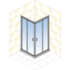 Schulte Eckeinstieg 4-teilig Sunny 80 Cm - 90 Cm X 180 Cm Silber -Duschwelt Verkauf 4060991057809 2053 5