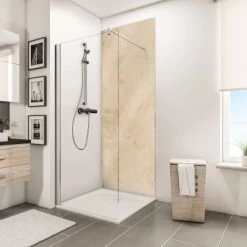 Schulte DecoDesign Duschrückwand Hochglanz Stein Kalkstein-Hell 100 X 255 Cm