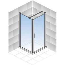 Schulte Drehtür Toura R + Seitenwand Pendelb. Schwarz 200 X 80 X 80 Cm Klar Hell -Duschwelt Verkauf 4060991070037 2053 5