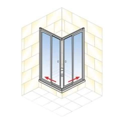 Schulte Eckeinstieg Mit Schiebetüren Sunny 180 Cm X 75-90 Cm Silber Glasdekor -Duschwelt Verkauf 4060991070211 2053 AI 01