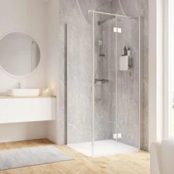 Schulte ExpressPlus Drehfalttür Und Seitenwand Garant 2.0 Alu-Natur 200 X 90 Cm