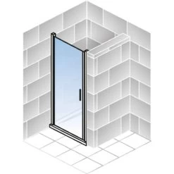 Schulte Youngline Drehtür Für Nische Chromoptik Dekor Cubic -Duschwelt Verkauf 439638 4081 2