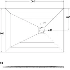 Ottofond Duschwanne Strato 100 Cm X 80 Cm X 2,4 Cm Anthrazit -Duschwelt Verkauf 440898 3209 4
