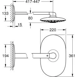 Grohe Kopfbrauseset Rainshower 360 Duo Moon White -Duschwelt Verkauf 5286026 4520 1949394 1
