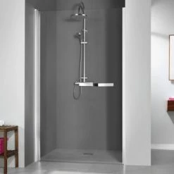 Breuer Drehtür Nische Links Elana 6 Silber Matt Klarglas Mit Bogengriff 80 Cm