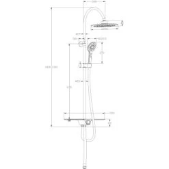 Schütte Überkopf-Brauseset Aquastar Verstellbar Chrom-Anthrazit -Duschwelt Verkauf 59 4008431605210 Zeichnung