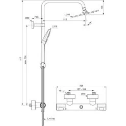 Ideal Standard Duschsystem Mit Brausethermostat Ceratherm T100 Chrom 23 Ideal Standard Duschsystem Mit Brausethermostat Ceratherm T100 Chrom -Duschwelt Verkauf 611676 3049 11