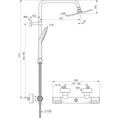 Ideal Standard Duschsystem Mit Brausethermostat Ceratherm T100 Chrom 13 Ideal Standard Duschsystem Mit Brausethermostat Ceratherm T100 Chrom – Bild 11