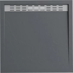 Verosan+ Duschplatte Mit Duschrinne Dunkelgrau 90 Cm X 90 Cm