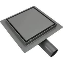 VerosanPro Duschrinne-Bodenablauf Nakia Quadratisch Matt Hellgrau 15 Cm X 15 Cm