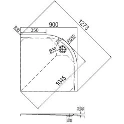 Duschwanne Maui-VK 90 Cm X 90 Cm -Duschwelt Verkauf 674851 3209 3