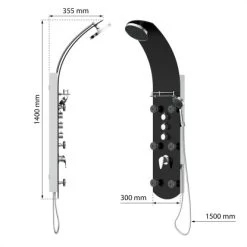 Eisl Duschpaneel Karibik 3 In 1 Mit Regendusche Sechs Massagedüsen Schwarz -Duschwelt Verkauf 7663602 2759 3