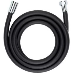 Wenko Duschschlauch 175 Cm Kunststoff Schwarz Matt Messing-Anschlüsse Verchromt