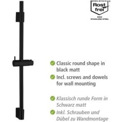 Wenko Duschstange Classic Schwarz 70 Cm -Duschwelt Verkauf 903263 1068 03