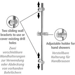 Wenko Power-Loc Duschstange Chrom Befestigen Ohne Bohren -Duschwelt Verkauf 903304 1068 03