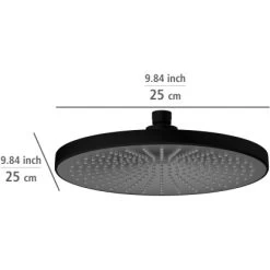 Wenko Regenduschkopf Ultimate Shower Schwarz/Grau Ø 25 Cm -Duschwelt Verkauf 903630 1068 06