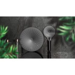 Wenko Regenduschkopf Ultimate Shower Schwarz/Grau Ø 25 Cm -Duschwelt Verkauf 903630 1068 14