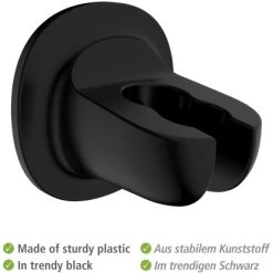 Wenko Duschkopfhalter Libertà Schwarz Befestigen Ohne Bohren -Duschwelt Verkauf 903762 1068 03