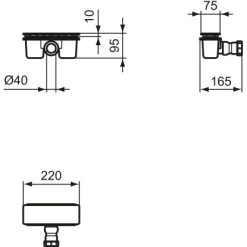 Ideal Standard Ablaufgarnitur Ultra Flat New Schwarz -Duschwelt Verkauf 9803271 3049 6