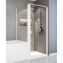 Schulte Sunny Drehtür Mit Verkürzter Seitenwand Echtglas Klar Alpinweiß -Duschwelt Verkauf 984679 2053 1