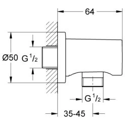 Grohe Wandanschlussbogen Rainshower Runde Rosette -Duschwelt Verkauf nshower wandanschlussbogen 1