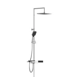 Schütte Überkopfbrause-Set Blueperl Chrome-Schwarz Mit Ablage